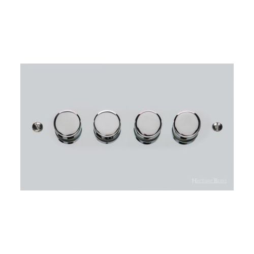Bauhaus Range Polished Chrome Switches & Sockets, BH2 - 4 Gang Dimmer 250 watts (Compatible with halogen/ incandescent bulbs) by Heritage Brass By M-Marcus
