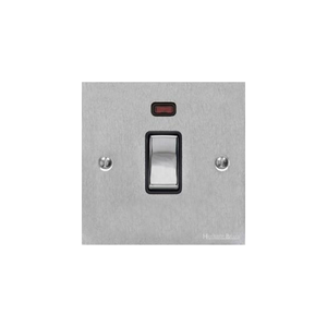 Bauhaus Range Satin Chrome Switches & Sockets, BH3 - 20A Double Pole Switch with Neon by Heritage Brass By M-Marcus
