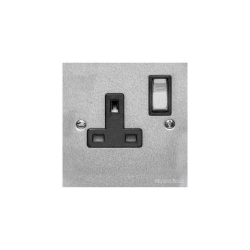 Bauhaus Range Satin Chrome Switches & Sockets, BH3 - Single Socket (13 Amp) by Heritage Brass By M-Marcus