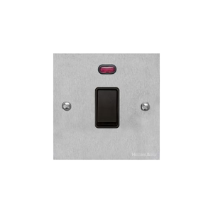 Bauhaus Range Satin Chrome Switches & Sockets, BH3 - 45A DP Cooker Switch with Neon (single plate) by Heritage Brass By M-Marcus