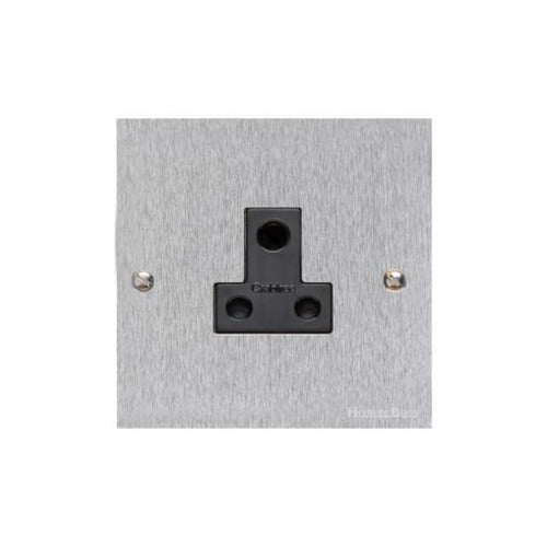 Bauhaus Range Satin Chrome Switches & Sockets, BH3 - 5 Amp 3 Round Pin Socket by Heritage Brass By M-Marcus