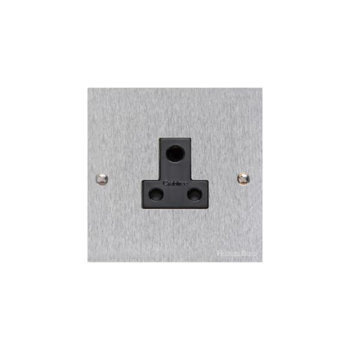 Bauhaus Range Satin Chrome Switches & Sockets, BH3 - 5 Amp 3 Round Pin Socket by Heritage Brass By M-Marcus