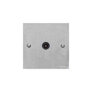Bauhaus Range Satin Chrome Switches & Sockets, BH3 - 1 Gang Non-Isolated TV Coaxial Socket by Heritage Brass By M-Marcus