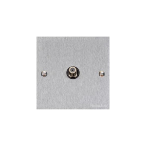 Bauhaus Range Satin Chrome Switches & Sockets, BH3 - 1 Gang Satellite Socket by Heritage Brass By M-Marcus
