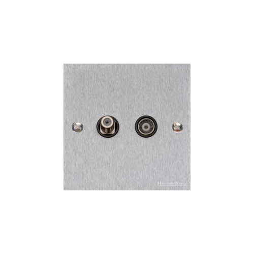 Bauhaus Range Satin Chrome Switches & Sockets, BH3 - TV/Satellite Socket by Heritage Brass By M-Marcus