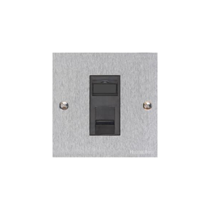 Bauhaus Range Satin Chrome Switches & Sockets, BH3 - 1 Gang CAT6 by Heritage Brass By M-Marcus