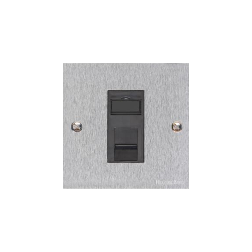 Bauhaus Range Satin Chrome Switches & Sockets, BH3 - 1 Gang RJ11 by Heritage Brass By M-Marcus