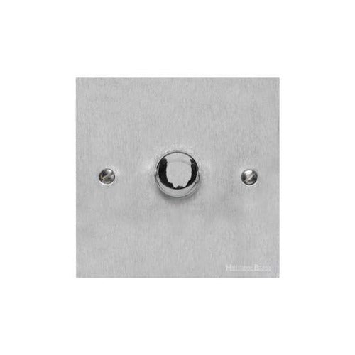 Bauhaus Range Satin Chrome Switches & Sockets, BH3 - 1 Gang TED Dimmer (Compatible with LED Lamps) by Heritage Brass By M-Marcus