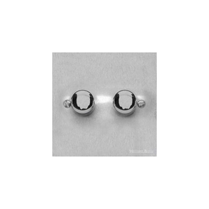 Bauhaus Range Satin Chrome Switches & Sockets, BH3 - 2 Gang Dimmer 400 watts (Compatible with halogen/ incandescent bulbs) by Heritage Brass By M-Marcus