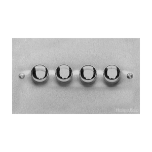 Bauhaus Range Satin Chrome Switches & Sockets, BH3 - 4 Gang Dimmer 400 watts(Compatible with halogen/ incandescent bulbs) by Heritage Brass By M-Marcus
