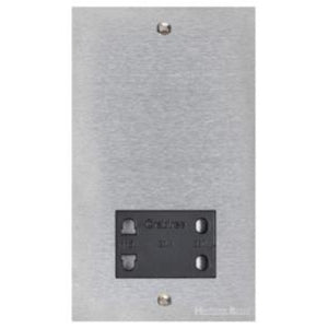 Bauhaus Range Satin Chrome Switches & Sockets, BH3 - Shaver Socket Output Voltage 110/240V by Heritage Brass By M-Marcus