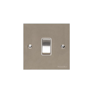 Bauhaus Range Satin Nickel Switches & Sockets, BH5 - 1 Gang Intermediate Rocker Switch by Heritage Brass By M-Marcus