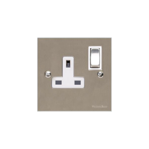 Bauhaus Range Satin Nickel Switches & Sockets, BH5 - Single Socket (13 Amp) by Heritage Brass By M-Marcus