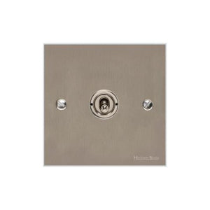 Bauhaus Range Satin Nickel Switches & Sockets, BH5 - 1 Gang Toggle Switch by Heritage Brass By M-Marcus