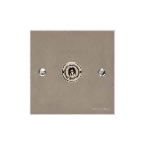 Bauhaus Range Satin Nickel Switches & Sockets, BH5 - 1 Gang Toggle Switch by Heritage Brass By M-Marcus