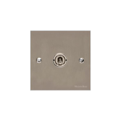 Bauhaus Range Satin Nickel Switches & Sockets, BH5 - 1 Gang Toggle Switch by Heritage Brass By M-Marcus