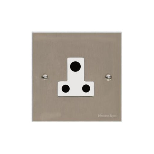 Bauhaus Range Satin Nickel Switches & Sockets, BH5 - 5 Amp 3 Round Pin Socket by Heritage Brass By M-Marcus