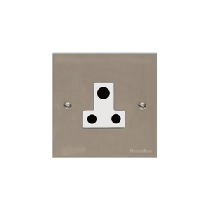 Bauhaus Range Satin Nickel Switches & Sockets, BH5 - 5 Amp 3 Round Pin Socket by Heritage Brass By M-Marcus