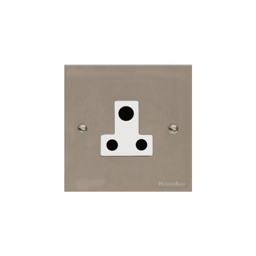 Bauhaus Range Satin Nickel Switches & Sockets, BH5 - 5 Amp 3 Round Pin Socket by Heritage Brass By M-Marcus