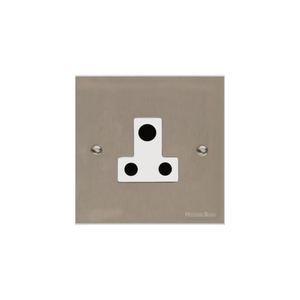Bauhaus Range Satin Nickel Switches & Sockets, BH5 - 5 Amp 3 Round Pin Socket by Heritage Brass By M-Marcus