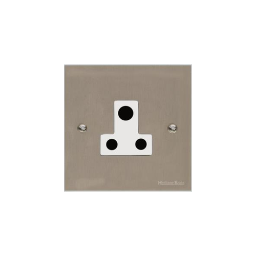 Bauhaus Range Satin Nickel Switches & Sockets, BH5 - 5 Amp 3 Round Pin Socket by Heritage Brass By M-Marcus
