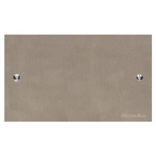 Bauhaus Range Satin Nickel Switches & Sockets, BH5 - Double Blank Plate by Heritage Brass By M-Marcus