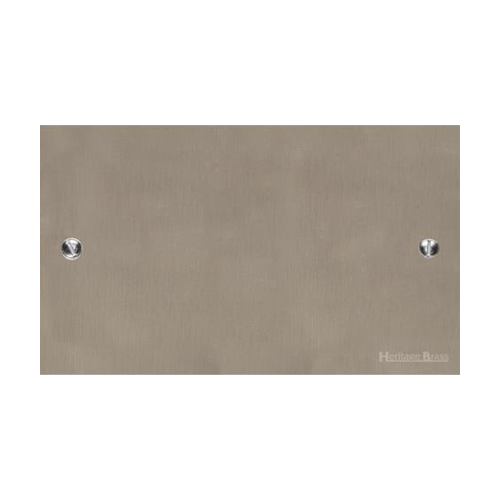 Bauhaus Range Satin Nickel Switches & Sockets, BH5 - Double Blank Plate by Heritage Brass By M-Marcus
