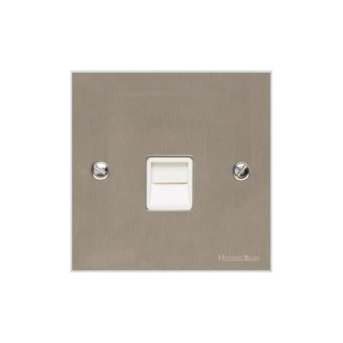Bauhaus Range Satin Nickel Switches & Sockets, BH5 - 1 Gang Master Line Socket by Heritage Brass By M-Marcus