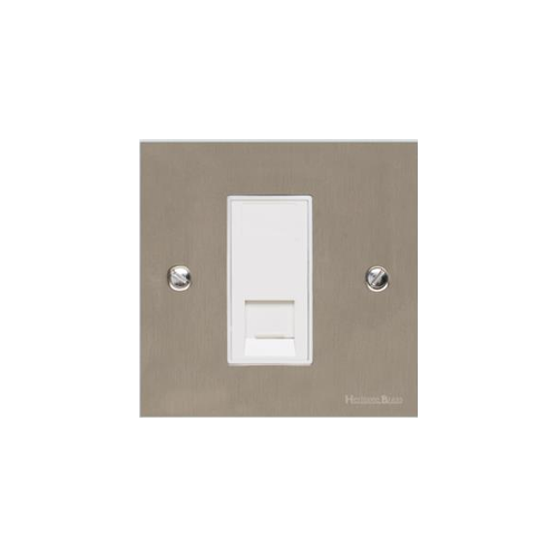 Bauhaus Range Satin Nickel Switches & Sockets, BH5 - 1 Gang CAT6 by Heritage Brass By M-Marcus