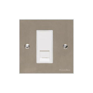 Bauhaus Range Satin Nickel Switches & Sockets, BH5 - 1 Gang RJ45 by Heritage Brass By M-Marcus