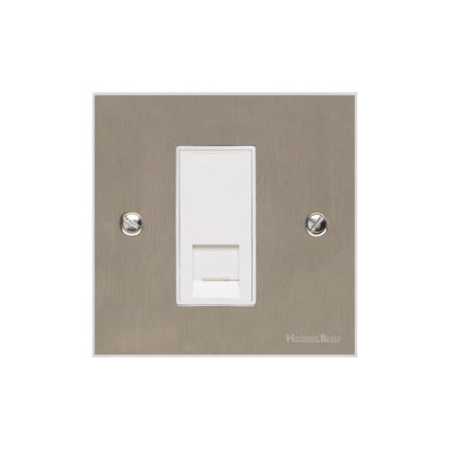 Bauhaus Range Satin Nickel Switches & Sockets, BH5 - 1 Gang RJ45 by Heritage Brass By M-Marcus