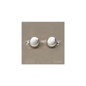 Bauhaus Range Satin Nickel Switches & Sockets, BH5 - 2 Gang TED Dimmer (Compatible with LED Lamps) by Heritage Brass By M-Marcus
