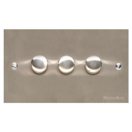 Bauhaus Range Satin Nickel Switches & Sockets, BH5 - 3G Multi Location Secondary Dimmer by Heritage Brass By M-Marcus