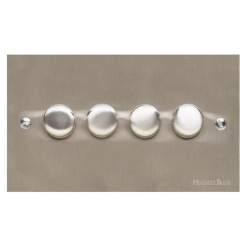 Bauhaus Range Satin Nickel Switches & Sockets, BH5 - 4G Multi Location Primary Dimmer by Heritage Brass By M-Marcus