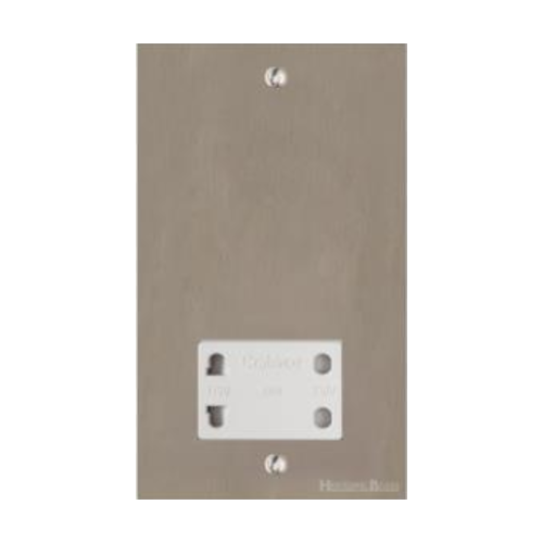 Bauhaus Range Satin Nickel Switches & Sockets, BH5 - Shaver Socket Output Voltage 110/240V by Heritage Brass By M-Marcus