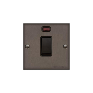 Bauhaus Range Matt Bronze Switches & Sockets, BH9 - 20A Double Pole Switch with Neon by Heritage Brass By M-Marcus
