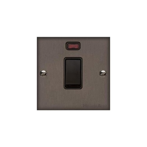 Bauhaus Range Matt Bronze Switches & Sockets, BH9 - 20A Double Pole Switch with Neon by Heritage Brass By M-Marcus