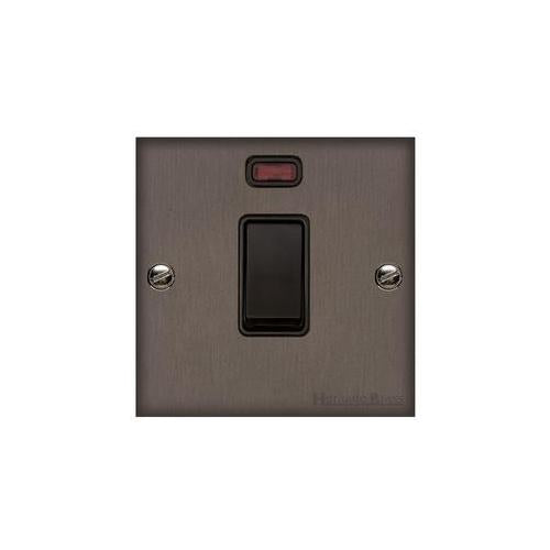 Bauhaus Range Matt Bronze Switches & Sockets, BH9 - 20A Double Pole Switch with Neon by Heritage Brass By M-Marcus
