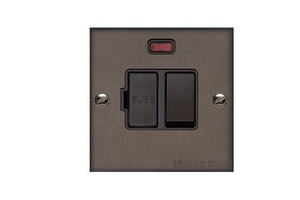 Bauhaus Range Matt Bronze Switches & Sockets, BH9 - Switched Spur with Neon (13 Amp) by Heritage Brass By M-Marcus