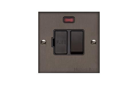 Bauhaus Range Matt Bronze Switches & Sockets, BH9 - Switched Spur with Neon (13 Amp) by Heritage Brass By M-Marcus