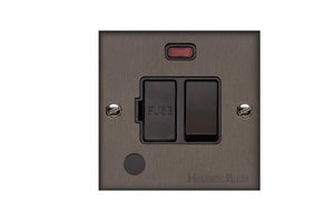 Bauhaus Range Matt Bronze Switches & Sockets, BH9 - Switched Spur with Neon + Cord (13 Amp) by Heritage Brass By M-Marcus