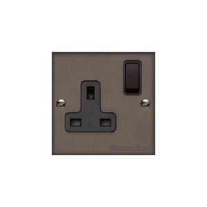 Bauhaus Range Matt Bronze Switches & Sockets, BH9 - Single Socket (13 Amp) by Heritage Brass By M-Marcus