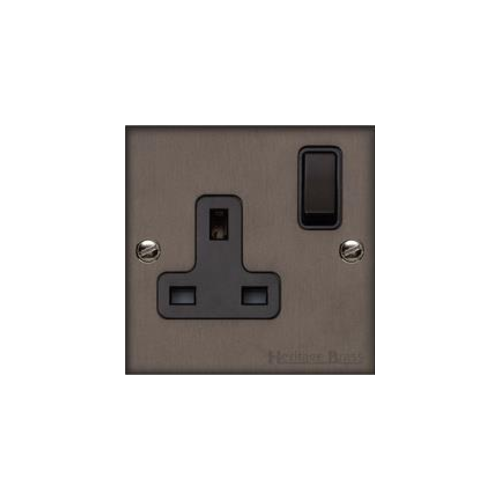 Bauhaus Range Matt Bronze Switches & Sockets, BH9 - Single Socket (13 Amp) by Heritage Brass By M-Marcus