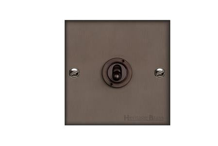 Bauhaus Range Matt Bronze Switches & Sockets, BH9 - 1 Gang Toggle Switch by Heritage Brass By M-Marcus