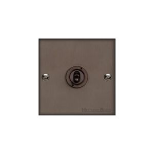 Bauhaus Range Matt Bronze Switches & Sockets, BH9 - 1 Gang Toggle Switch by Heritage Brass By M-Marcus