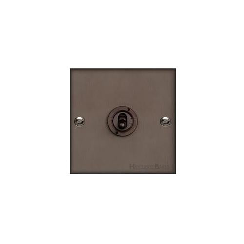 Bauhaus Range Matt Bronze Switches & Sockets, BH9 - 1 Gang Toggle Switch by Heritage Brass By M-Marcus