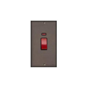 Bauhaus Range Matt Bronze Switches & Sockets, BH9 - 45A DP Cooker Switch with Neon (tall plate) by Heritage Brass By M-Marcus