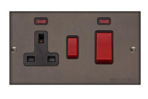 Bauhaus Range Matt Bronze Switches & Sockets, BH9 - 45A Cooker Unit + 13A Socket by Heritage Brass By M-Marcus