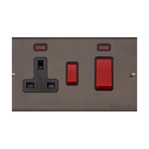 Bauhaus Range Matt Bronze Switches & Sockets, BH9 - 45A Cooker Unit + 13A Socket by Heritage Brass By M-Marcus