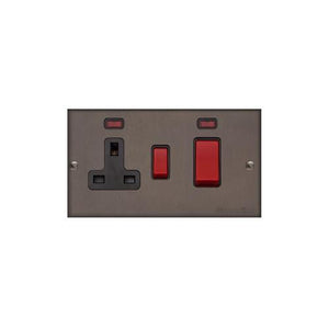 Bauhaus Range Matt Bronze Switches & Sockets, BH9 - 45A Cooker Unit + 13A Socket by Heritage Brass By M-Marcus